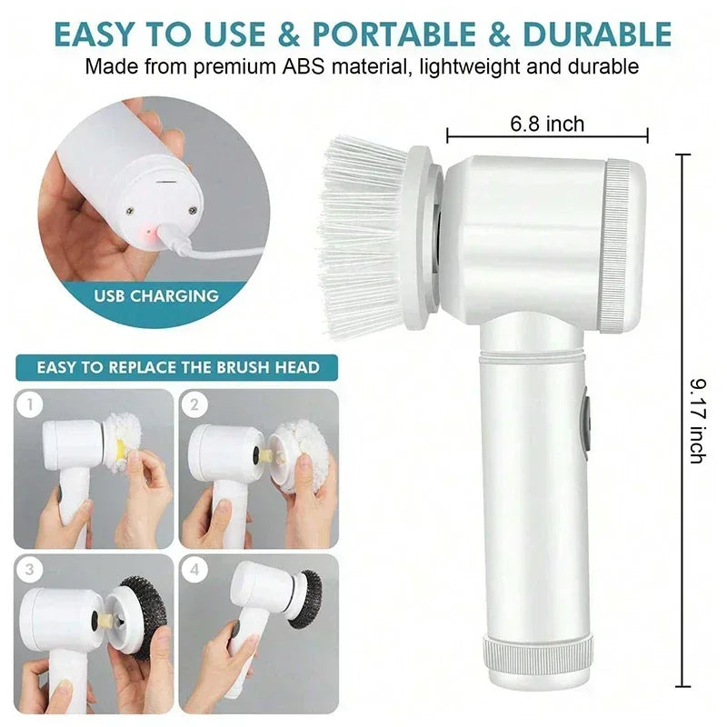 PowerScrub Pro: Cordless 5-Brush Cleaning System